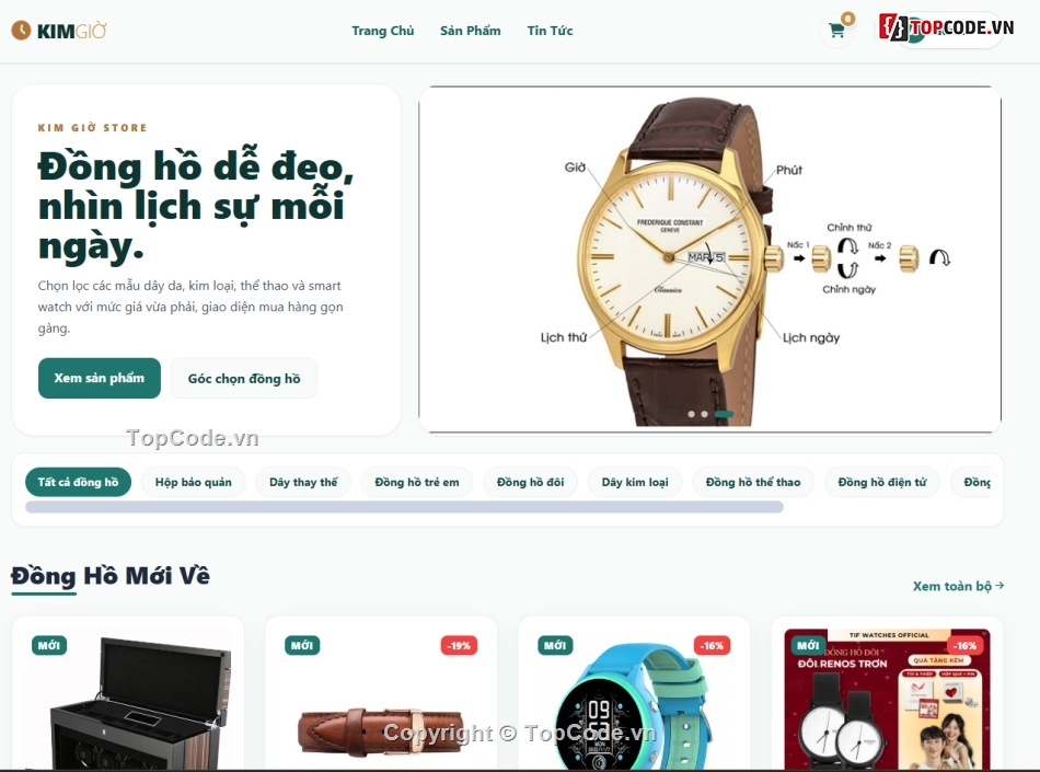giao diện web,website đẹp,bán đồng hồ